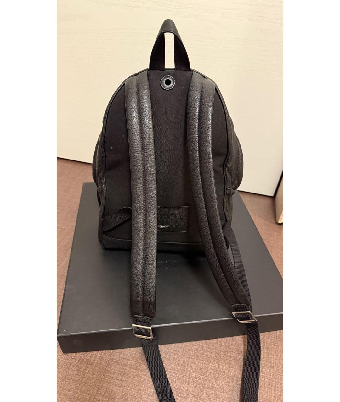 SAINT LAURENT Черный кожаный рюкзак, фото 2