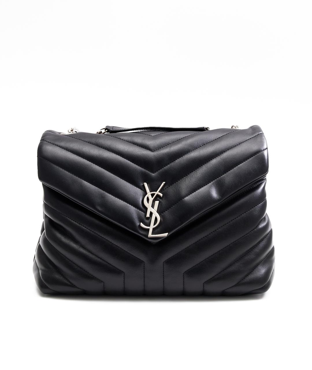 SAINT LAURENT Черная кожаная сумка через плечо, фото 1