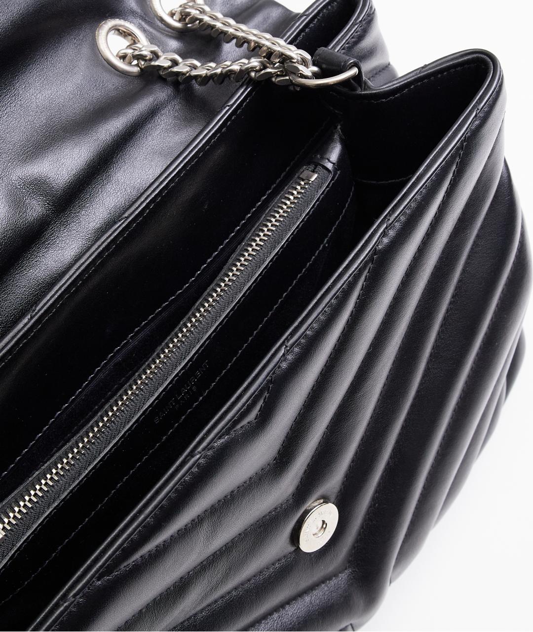 SAINT LAURENT Черная кожаная сумка через плечо, фото 5