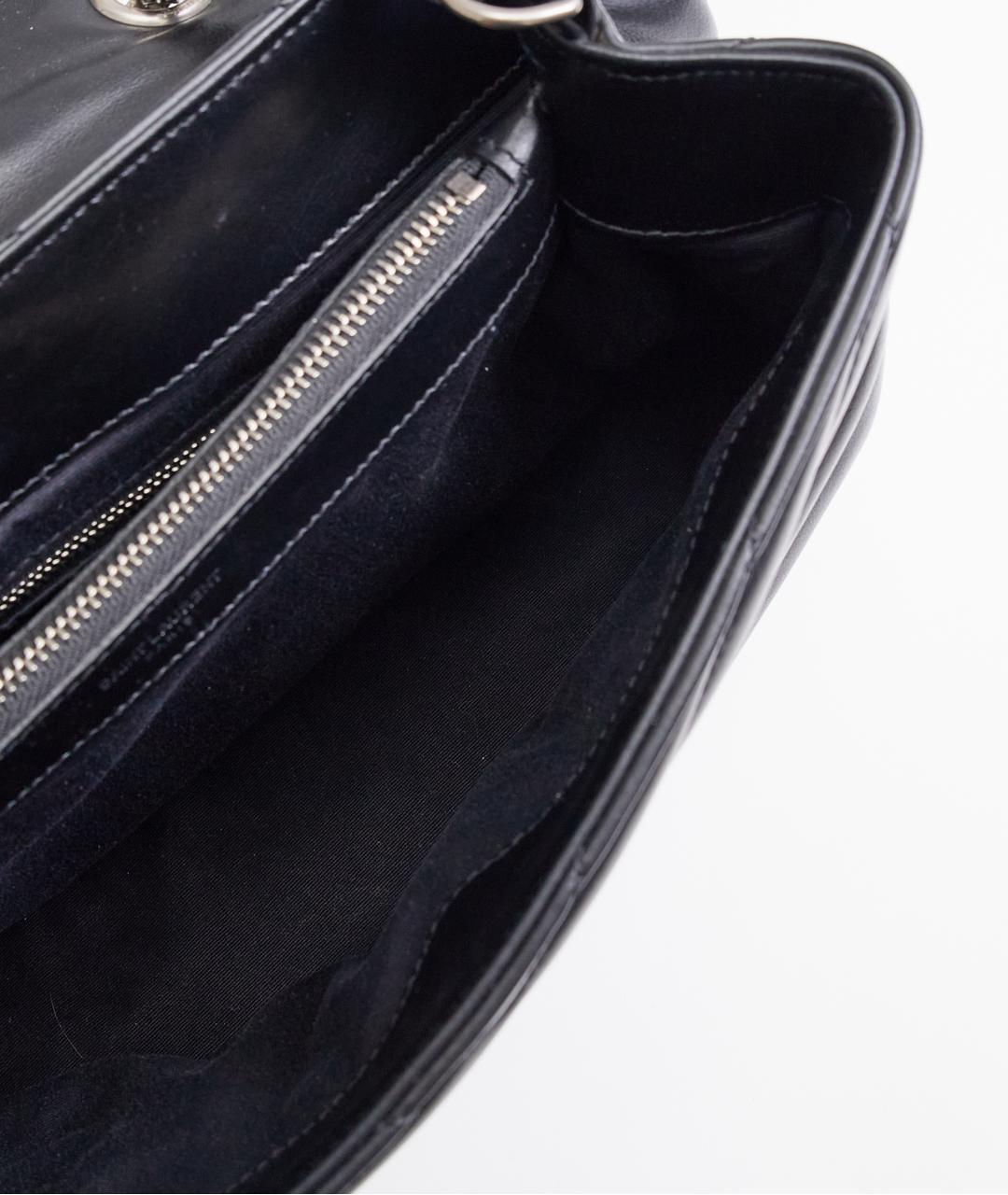 SAINT LAURENT Черная кожаная сумка через плечо, фото 6