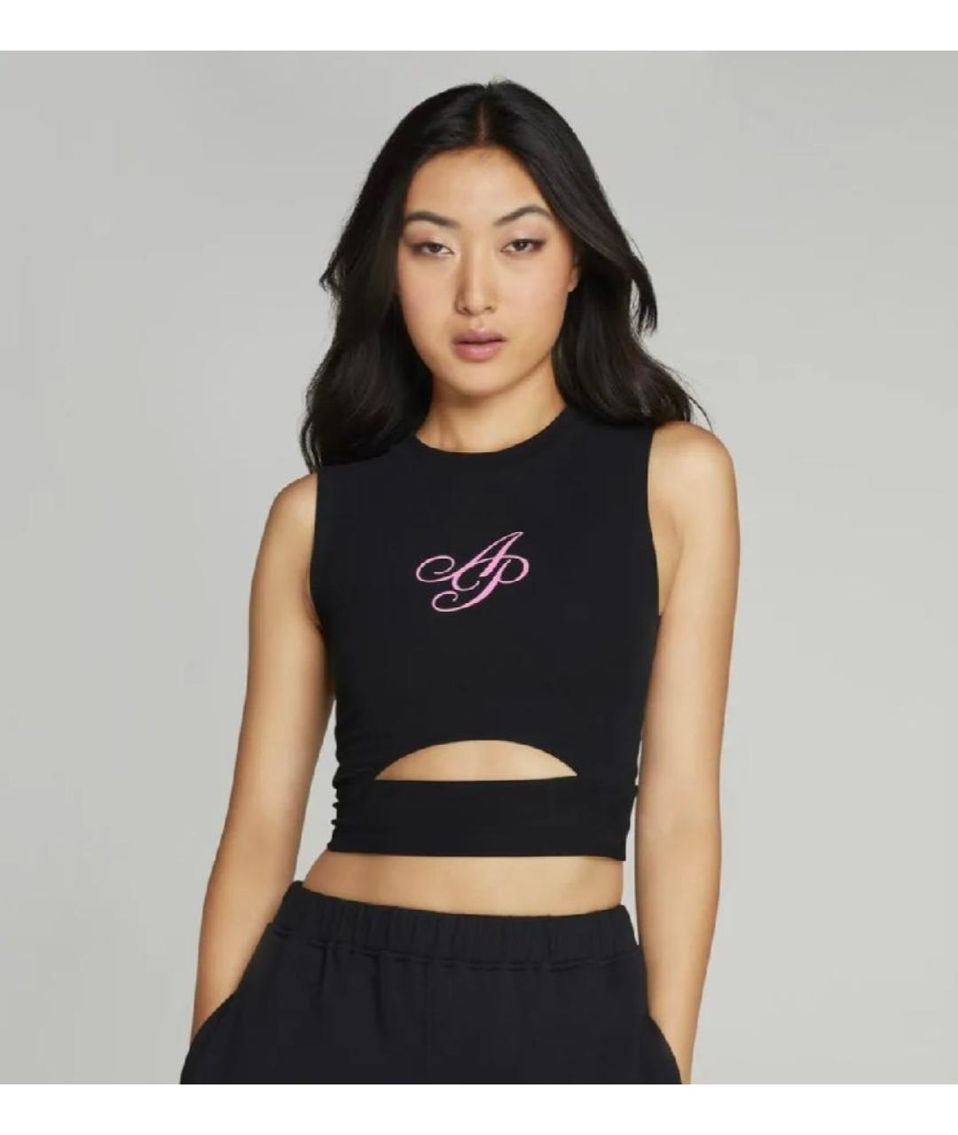 AGENT PROVOCATEUR Черная хлопко-эластановая майка, фото 4