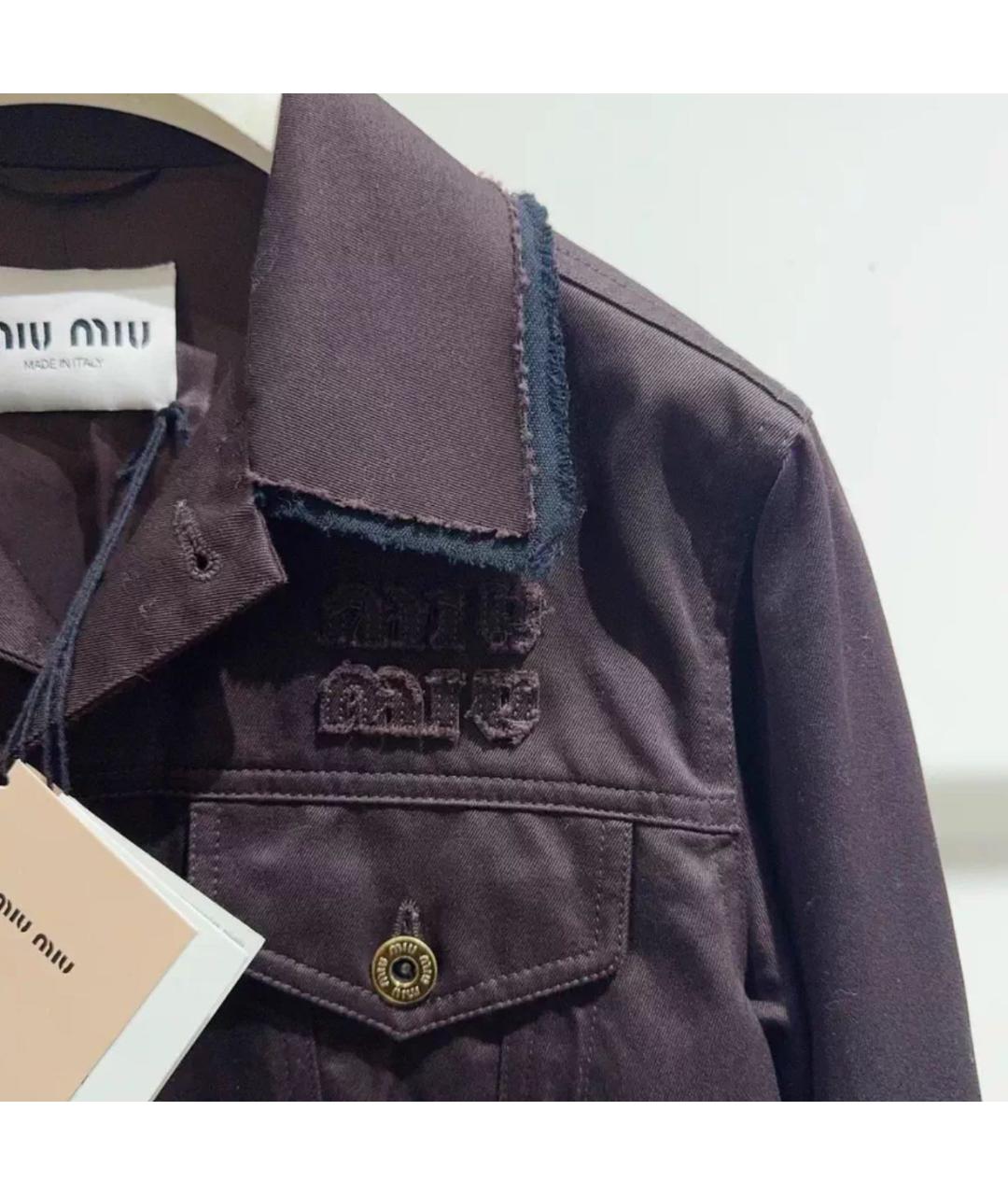 MIU MIU Коричневая деним куртка, фото 5
