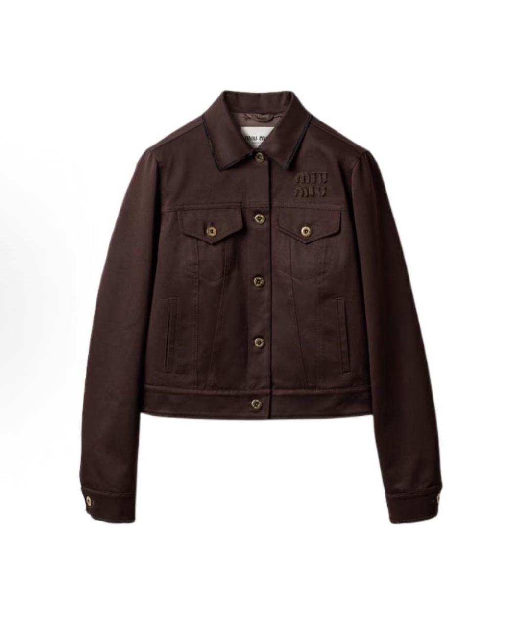 MIU MIU Коричневая деним куртка, фото 7