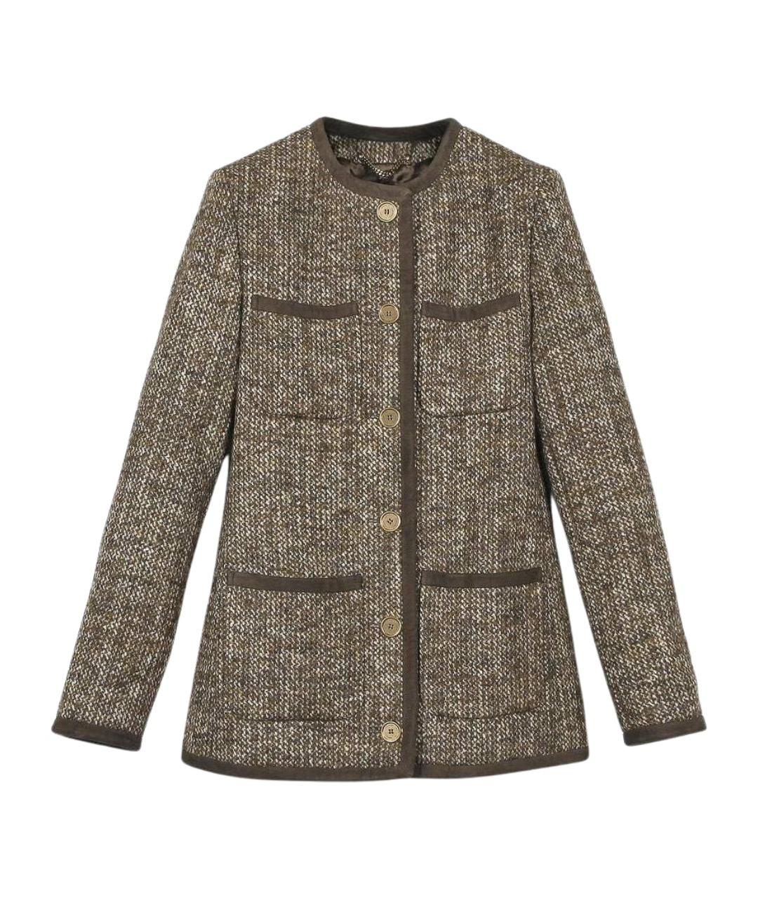 GOLDEN GOOSE DELUXE BRAND Коричневый шерстяной жакет/пиджак, фото 1