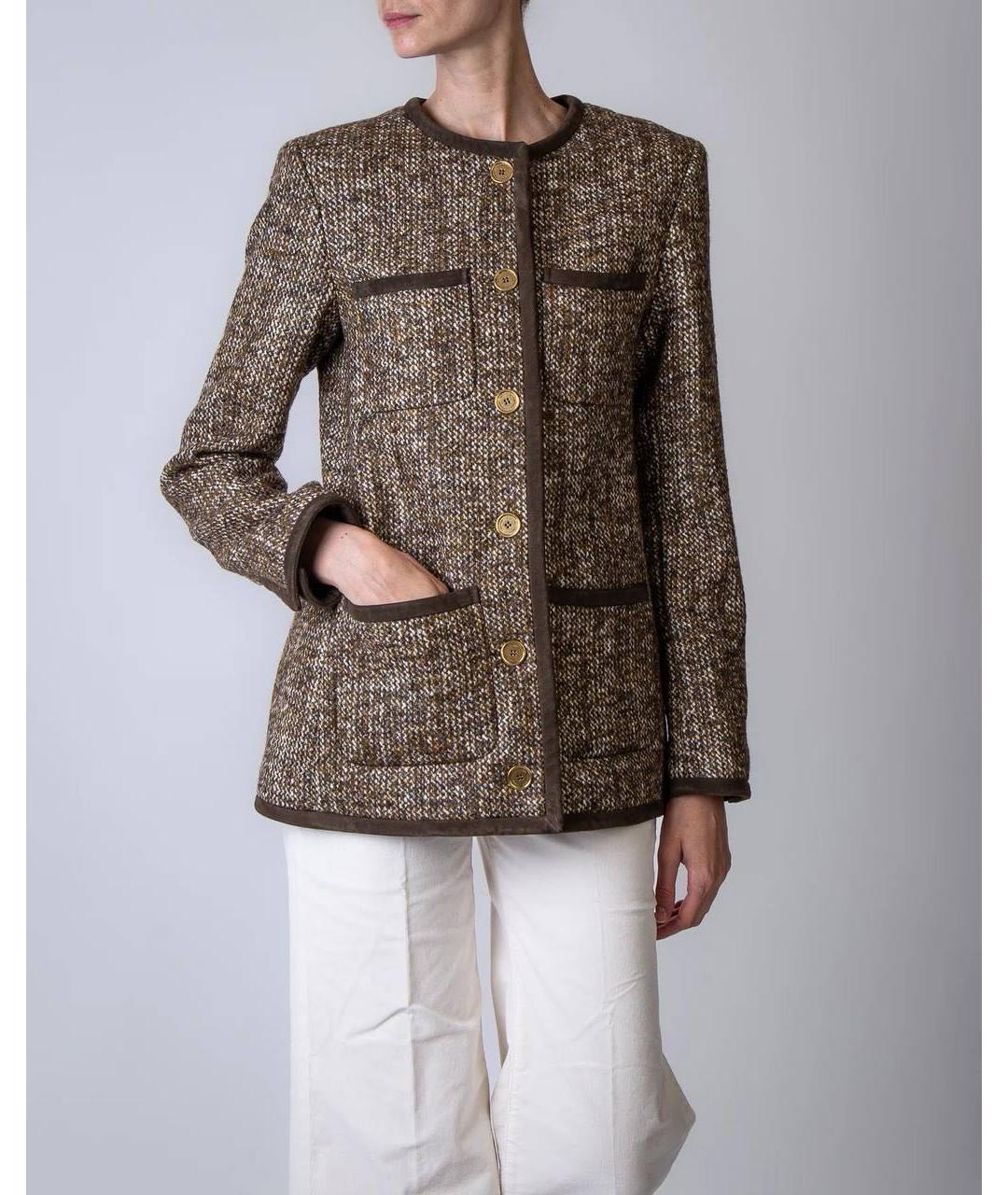 GOLDEN GOOSE DELUXE BRAND Коричневый шерстяной жакет/пиджак, фото 7