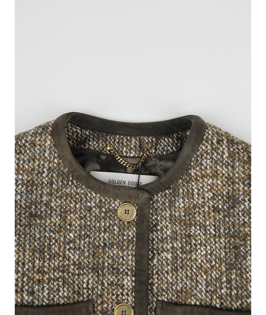 GOLDEN GOOSE DELUXE BRAND Коричневый шерстяной жакет/пиджак, фото 2