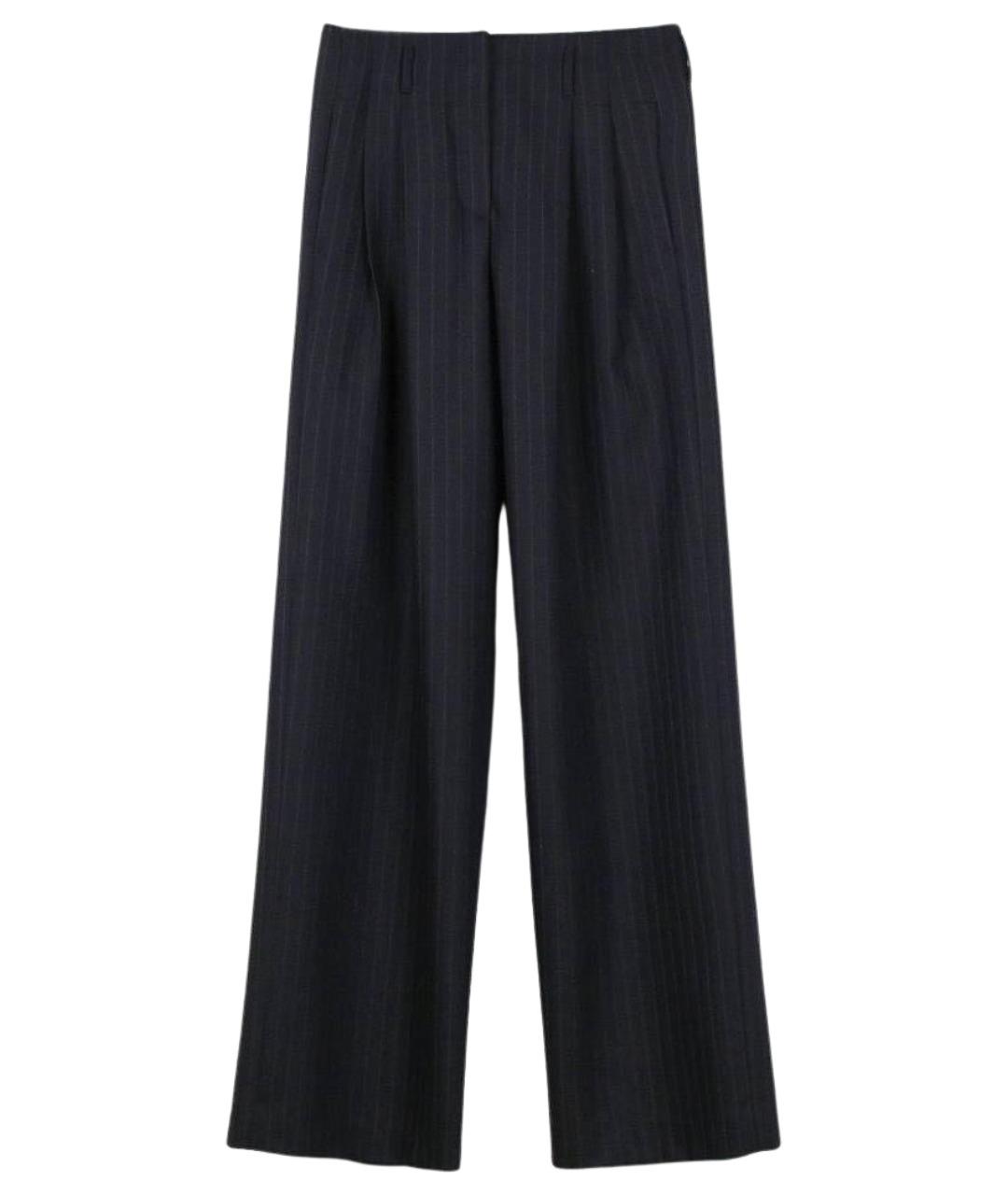 GOLDEN GOOSE DELUXE BRAND Темно-синие шерстяные брюки широкие, фото 1
