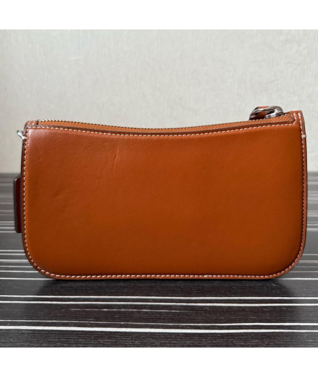 COACH Коричневая кожаная сумка через плечо, фото 3