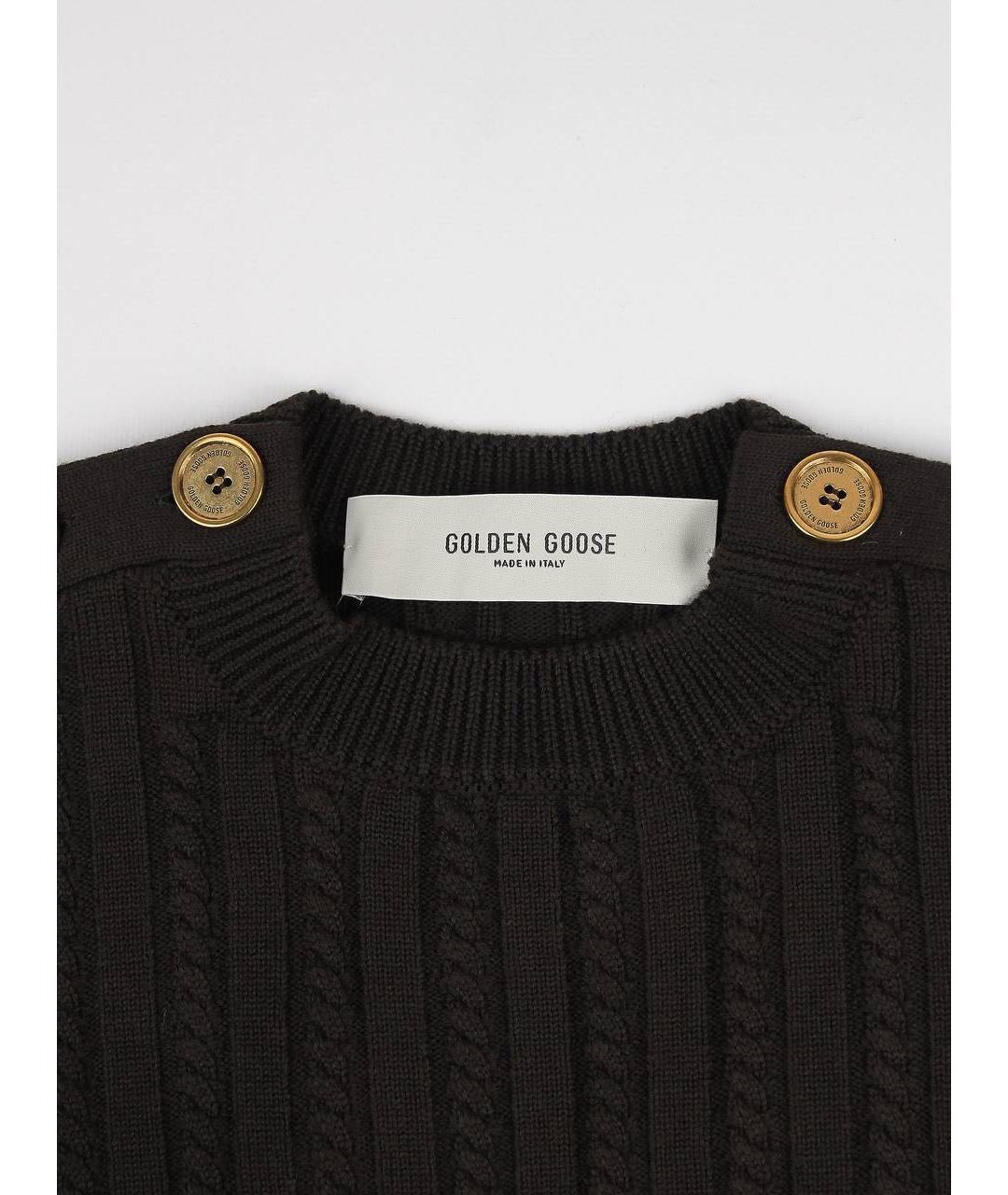 GOLDEN GOOSE DELUXE BRAND Коричневый шерстяной джемпер / свитер, фото 2
