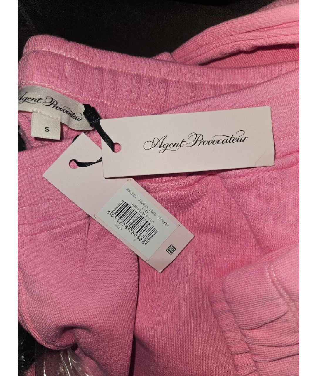AGENT PROVOCATEUR Розовые хлопковые спортивные брюки и шорты, фото 3