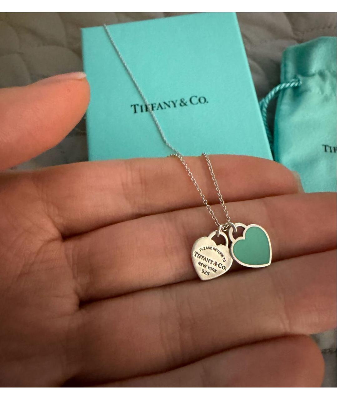 TIFFANY&CO Бирюзовая серебряная подвеска, фото 3