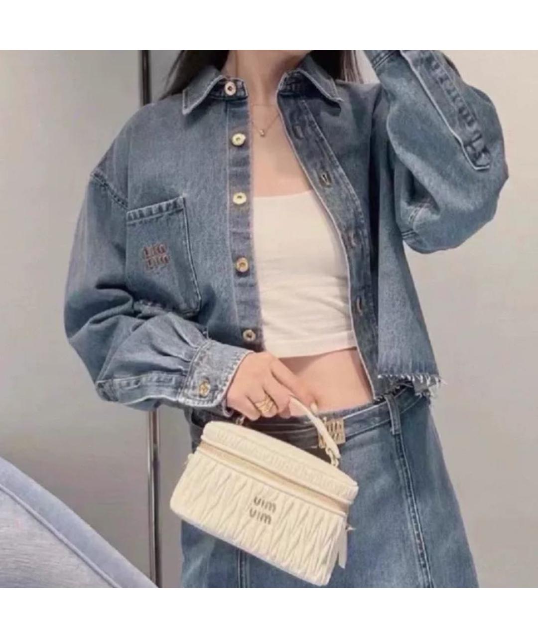 MIU MIU Синяя деним куртка, фото 3