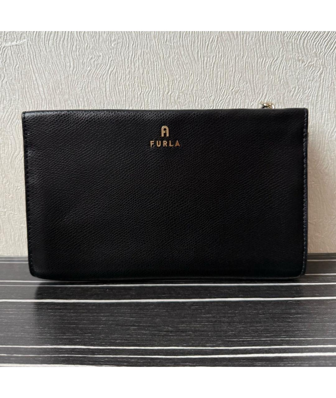 FURLA Черная кожаная сумка через плечо, фото 6