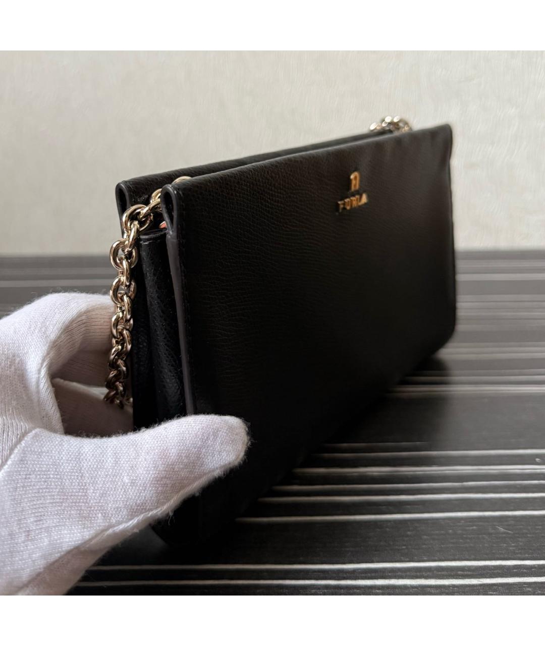 FURLA Черная кожаная сумка через плечо, фото 2
