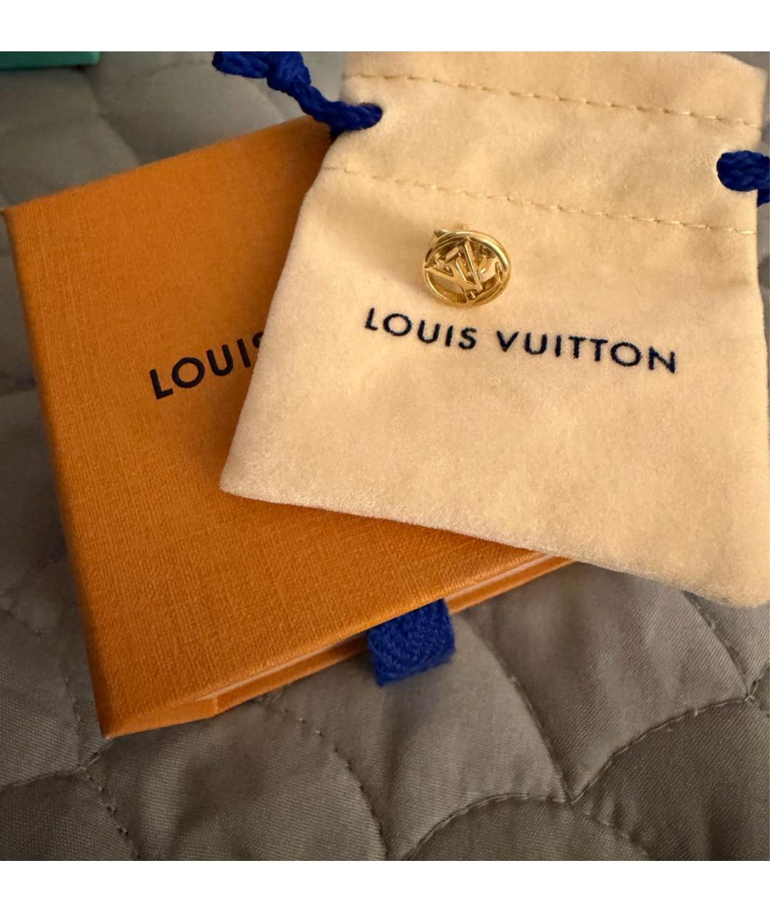 LOUIS VUITTON Золотые металлические серьги, фото 2