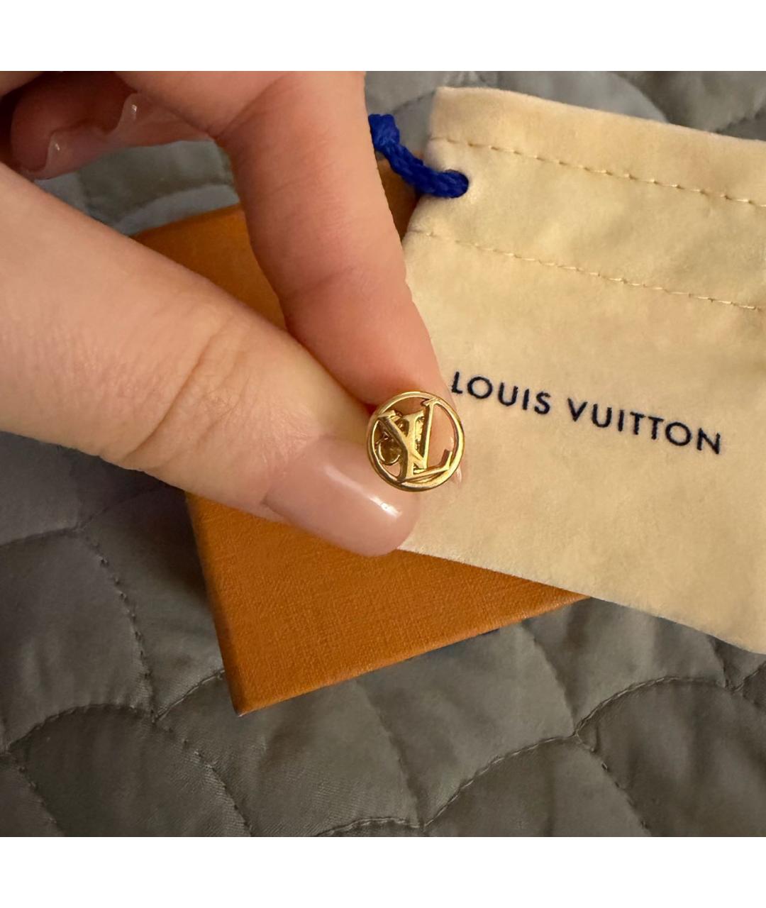 LOUIS VUITTON Золотые металлические серьги, фото 3