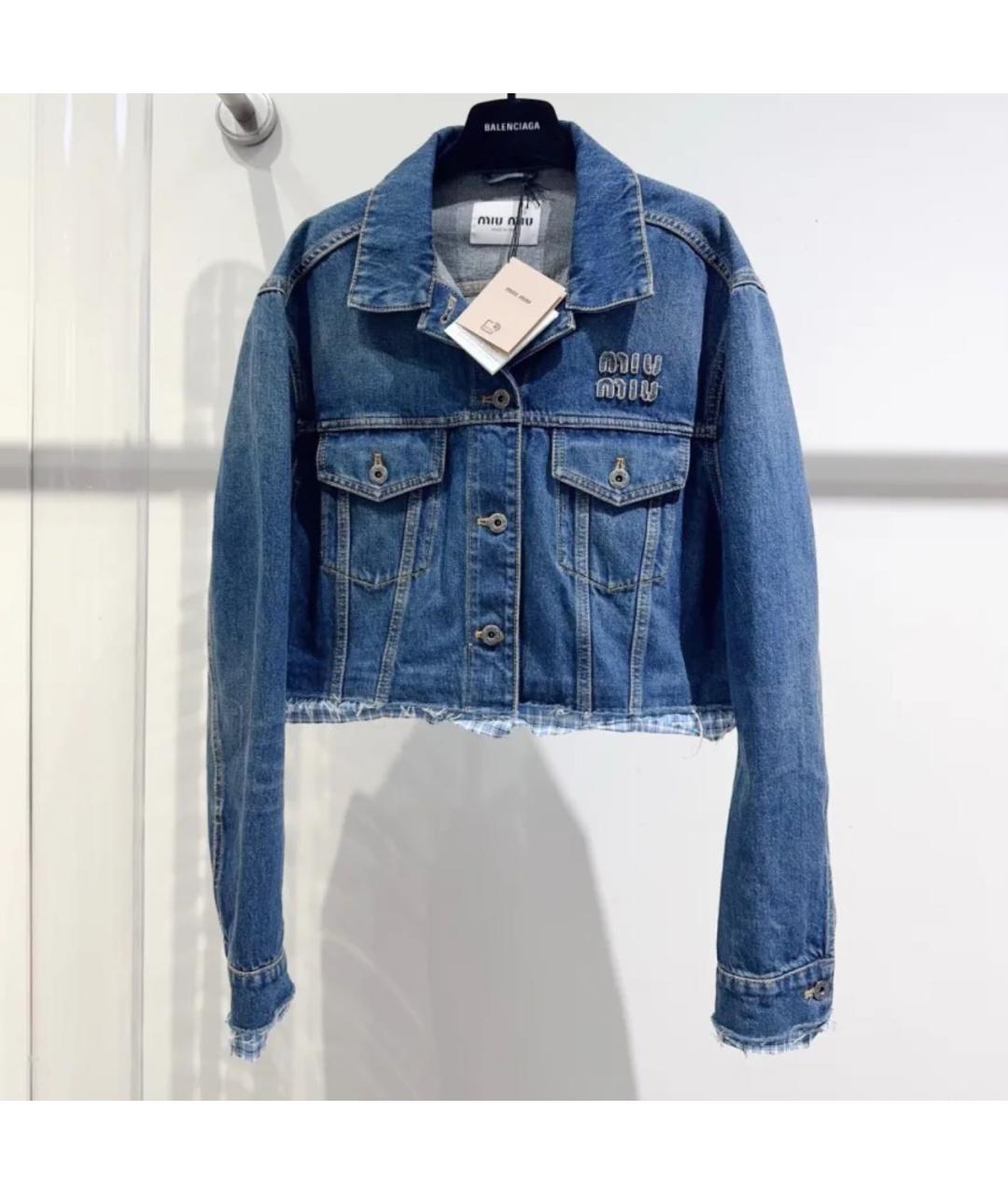 MIU MIU Синяя деним куртка, фото 2