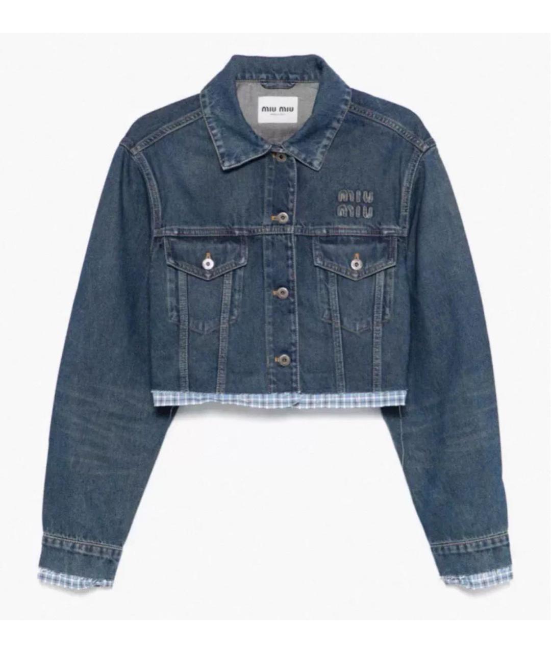 MIU MIU Синяя деним куртка, фото 5