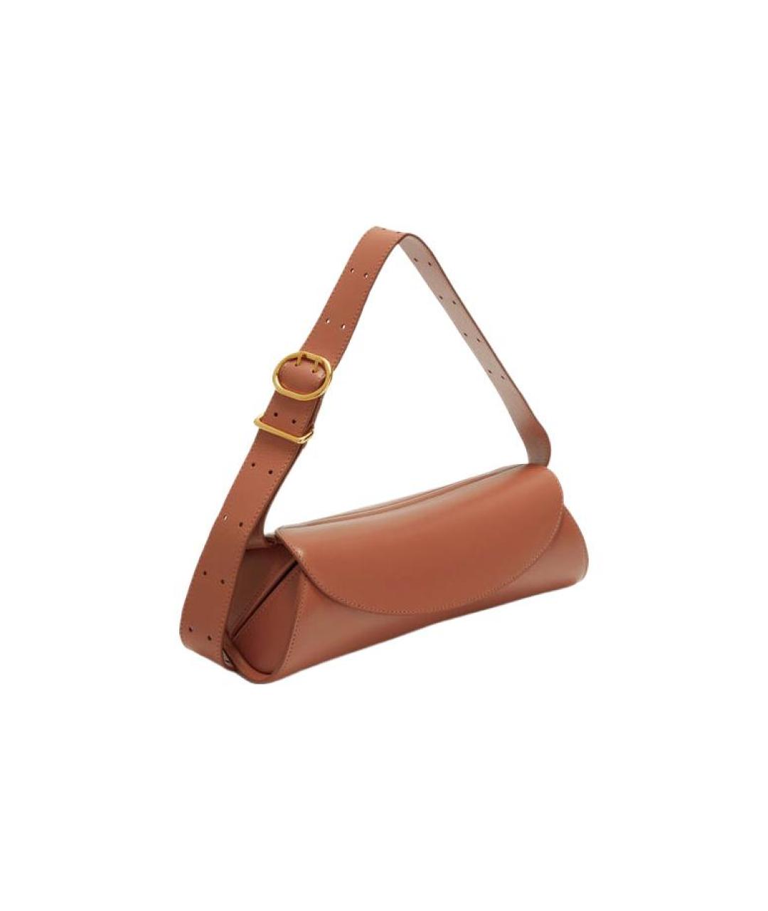 JIL SANDER Коричневая кожаная сумка через плечо, фото 2