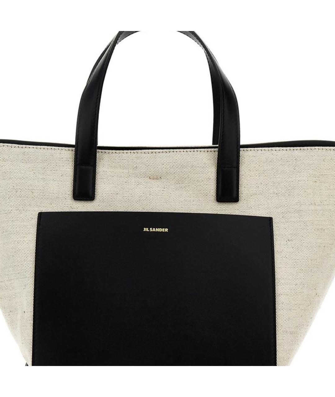 JIL SANDER Белая хлопковая сумка тоут, фото 5