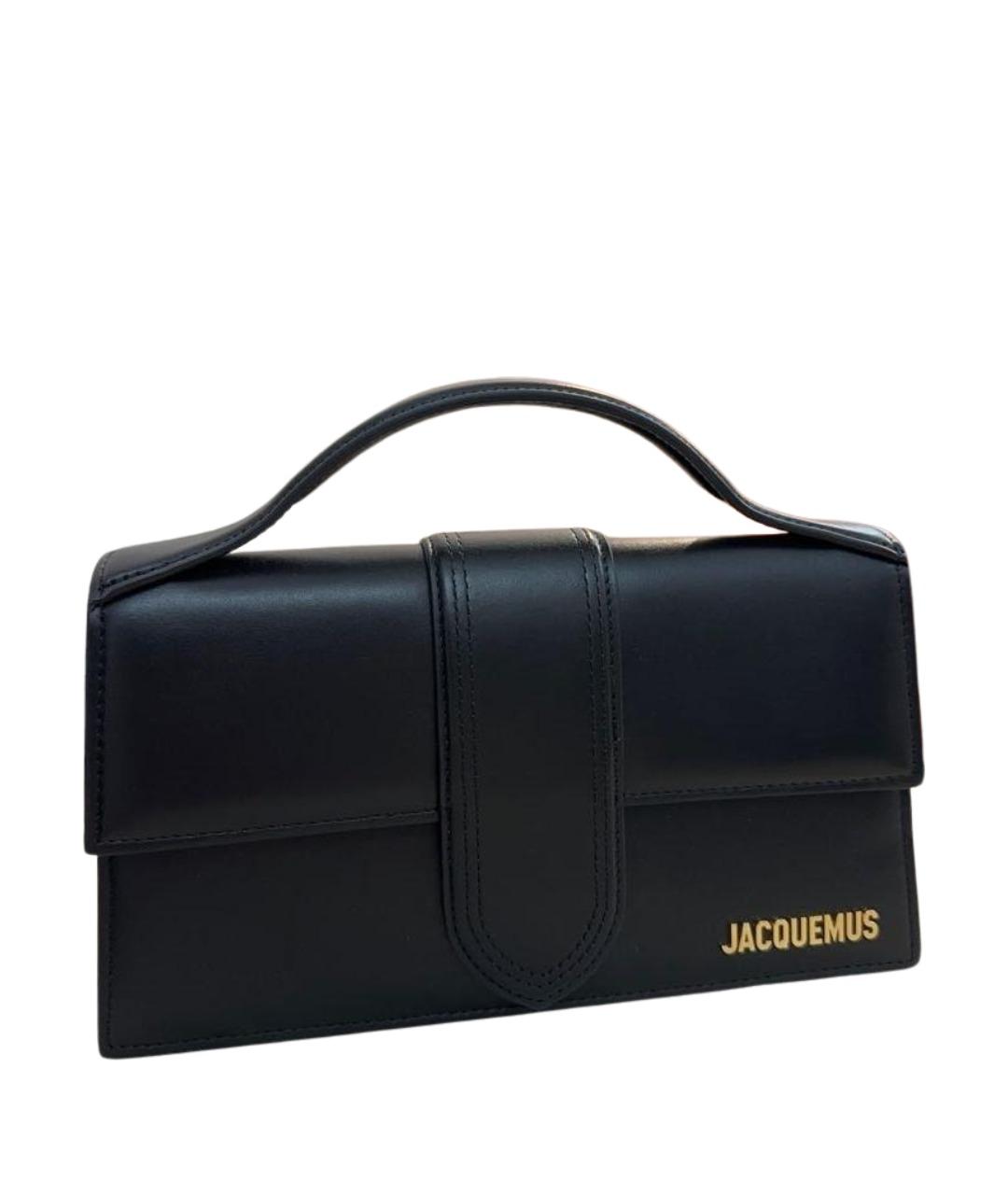 JACQUEMUS Черная кожаная сумка через плечо, фото 1