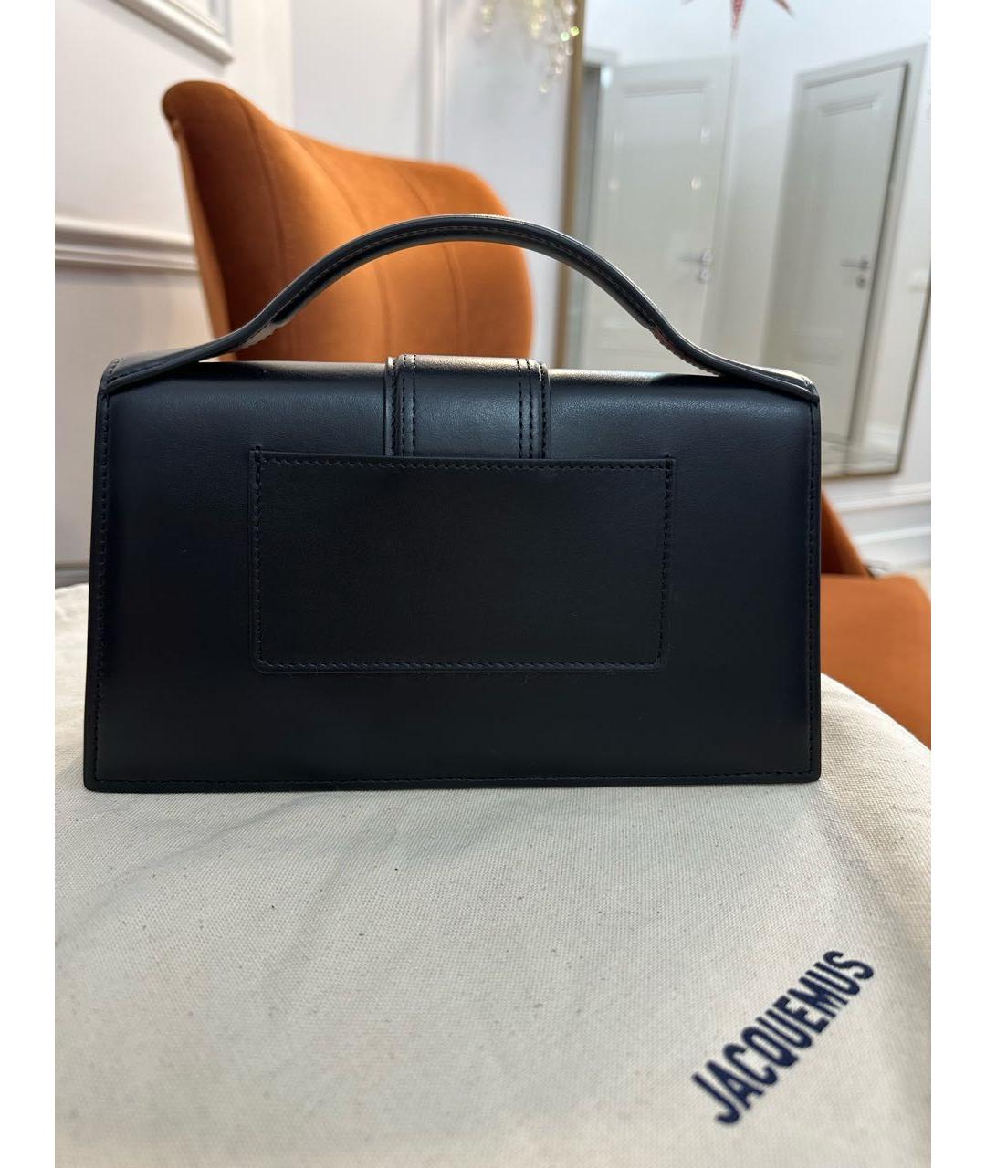 JACQUEMUS Черная кожаная сумка через плечо, фото 3