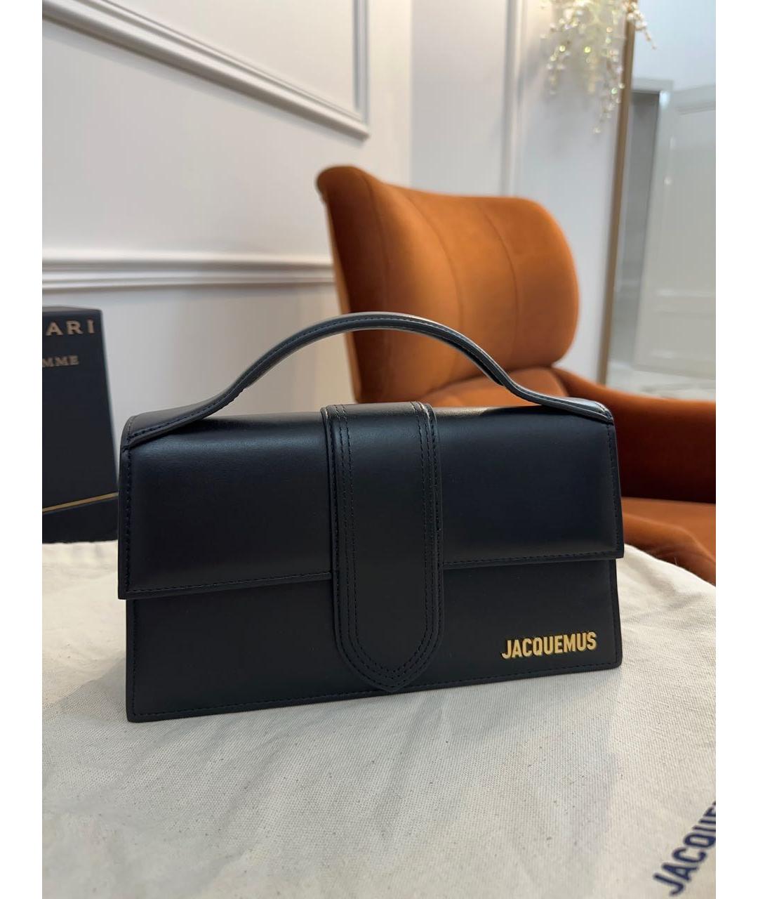 JACQUEMUS Черная кожаная сумка через плечо, фото 9