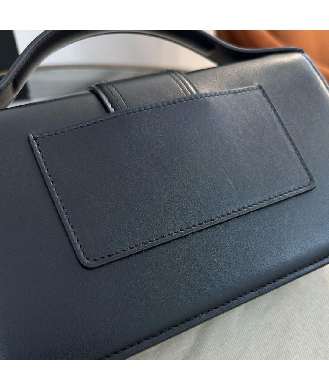 JACQUEMUS Черная кожаная сумка через плечо, фото 6