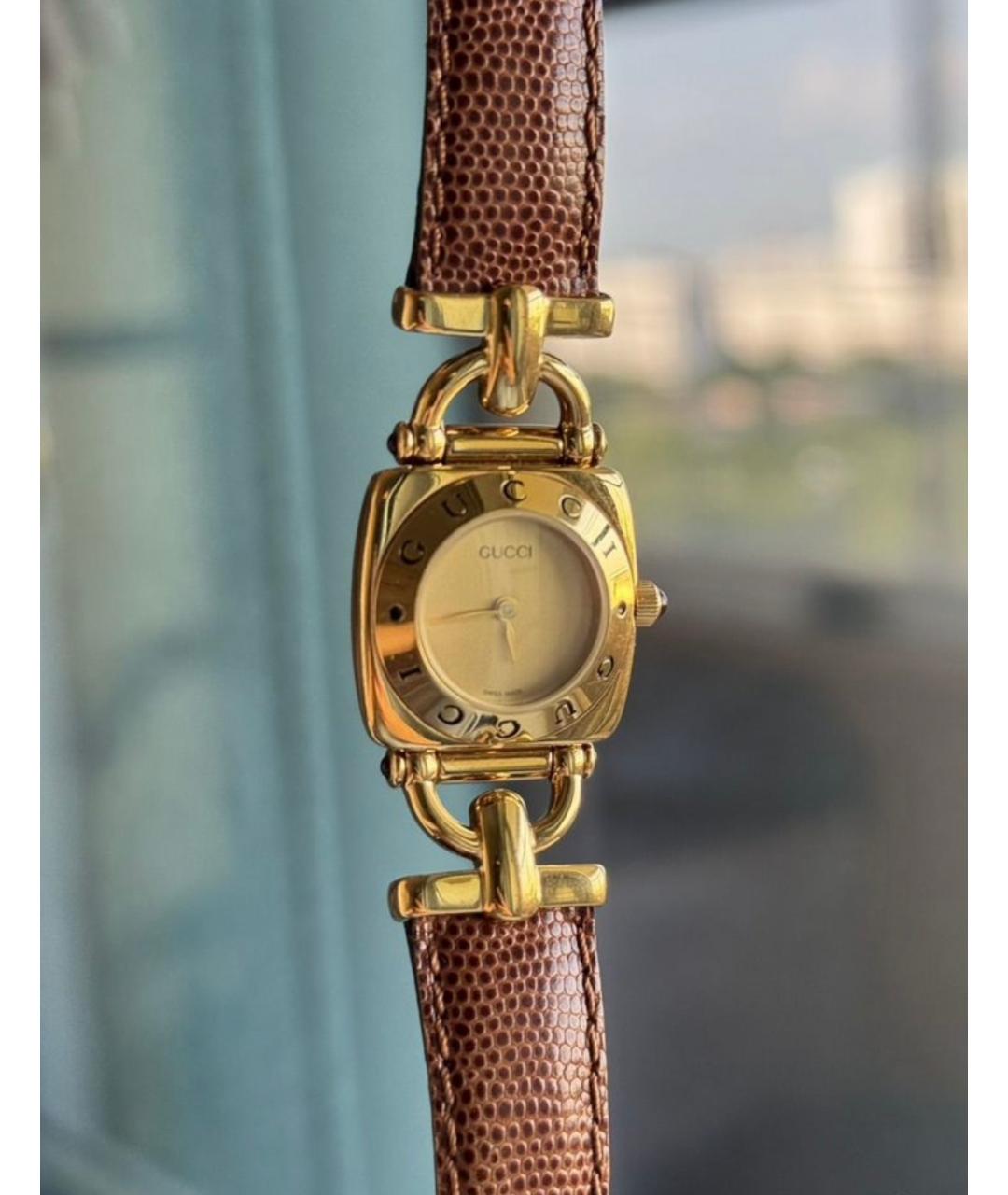 GUCCI Золотые металлические часы, фото 4