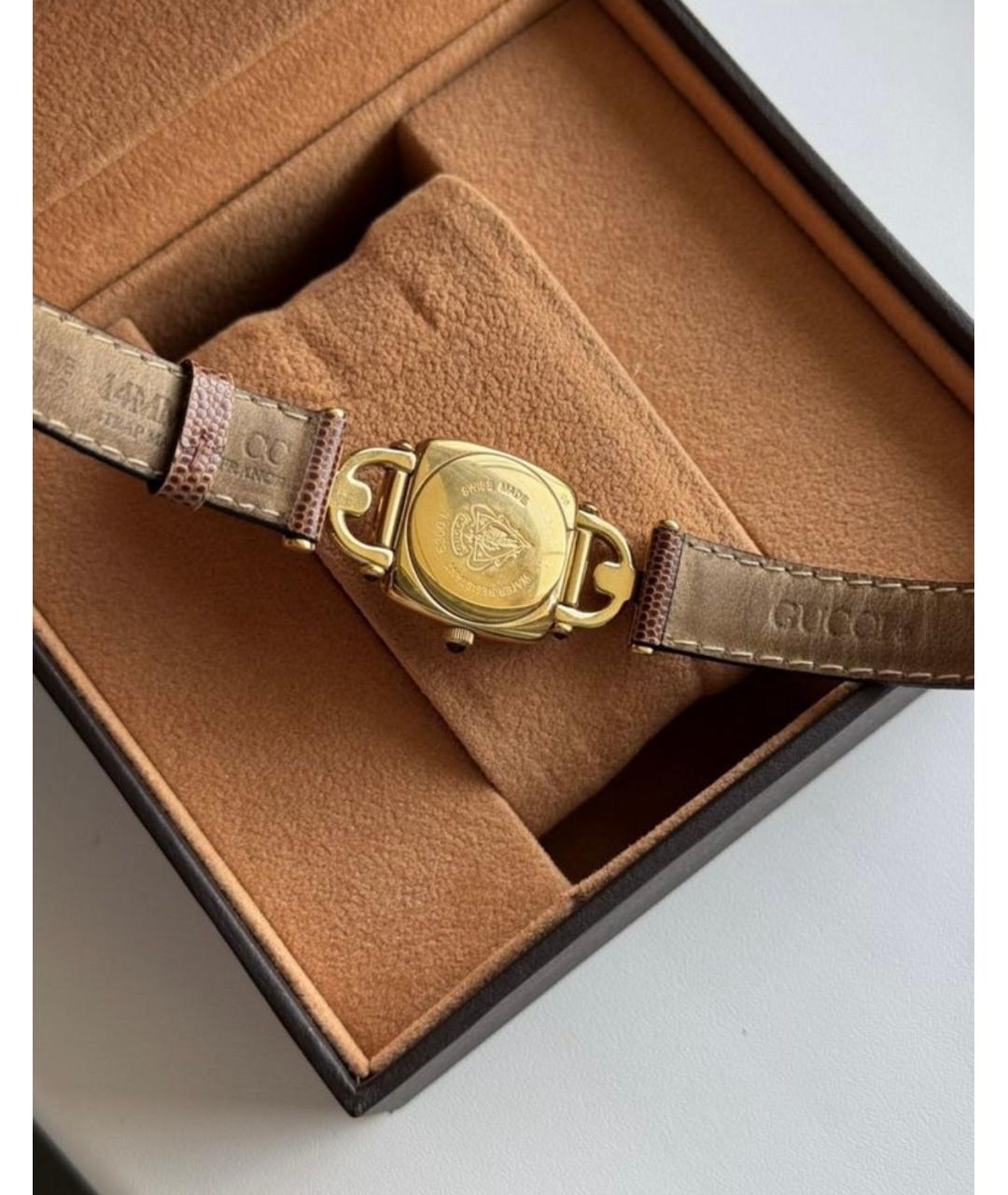 GUCCI Золотые металлические часы, фото 2