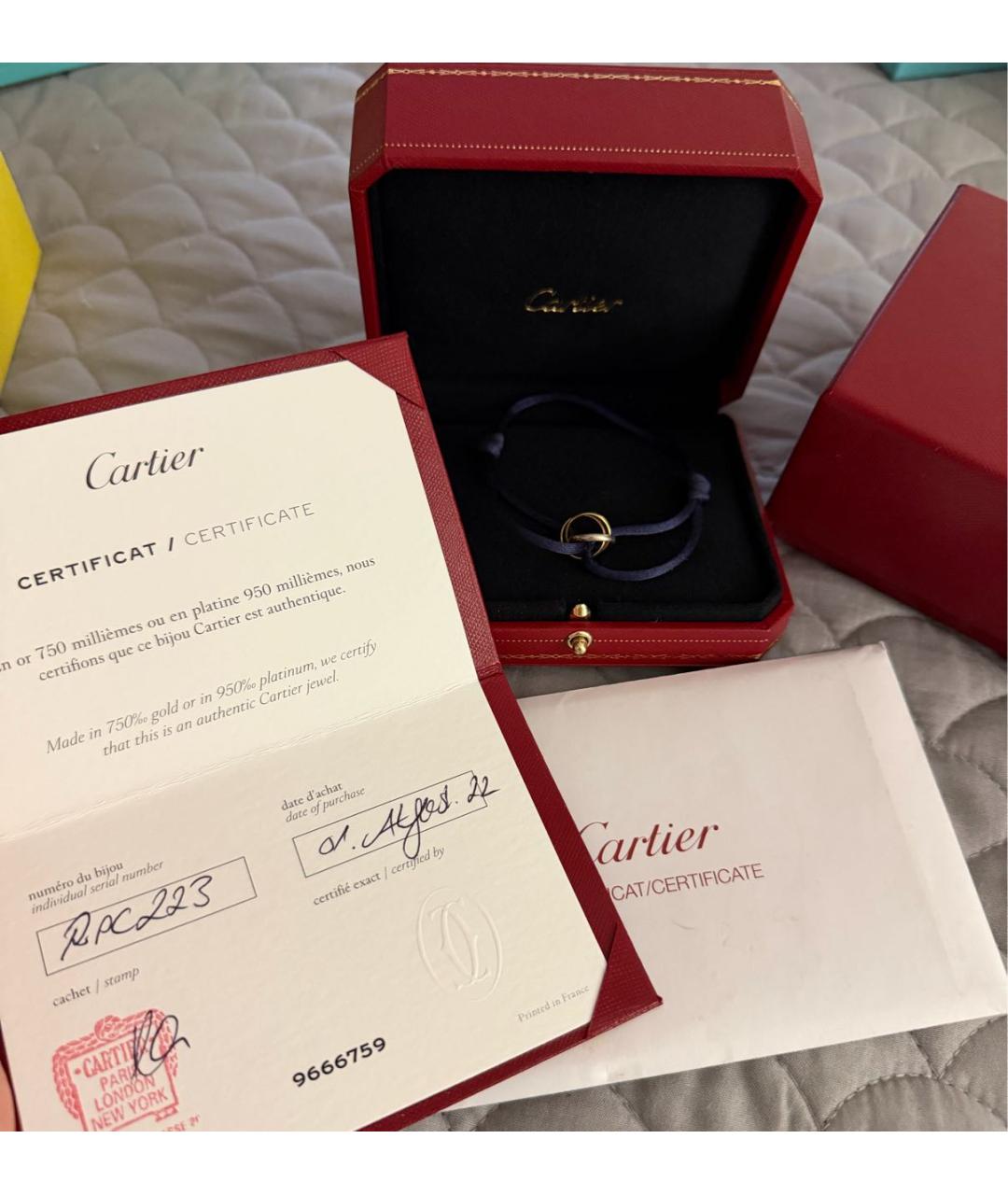 CARTIER Темно-синий браслет из желтого золота, фото 2