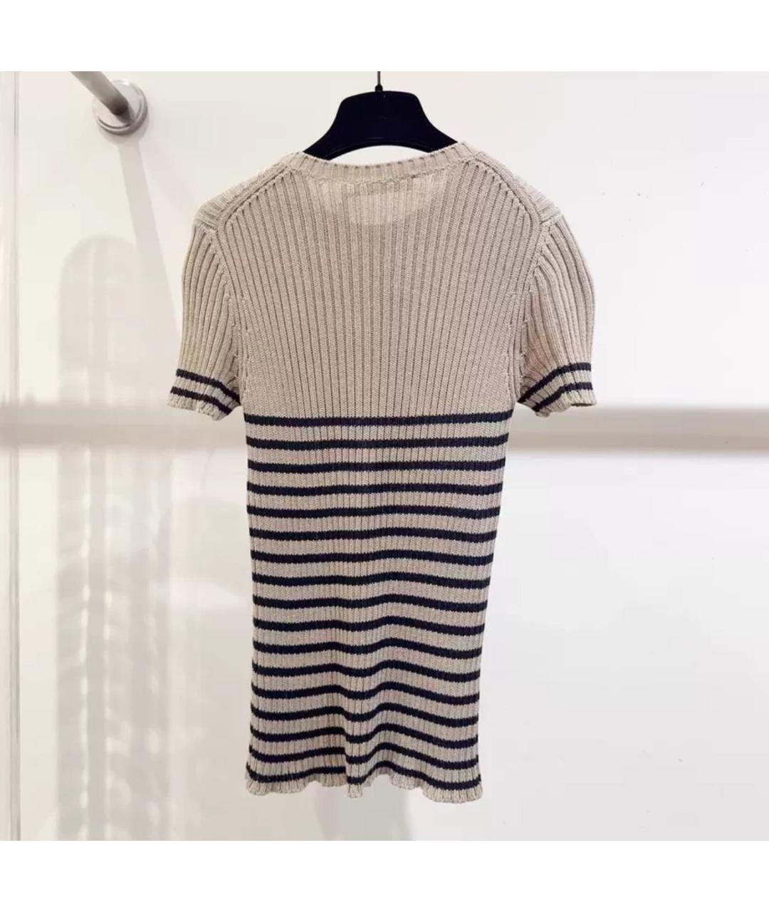 CHRISTIAN DIOR Бежевый шерстяной джемпер / свитер, фото 3