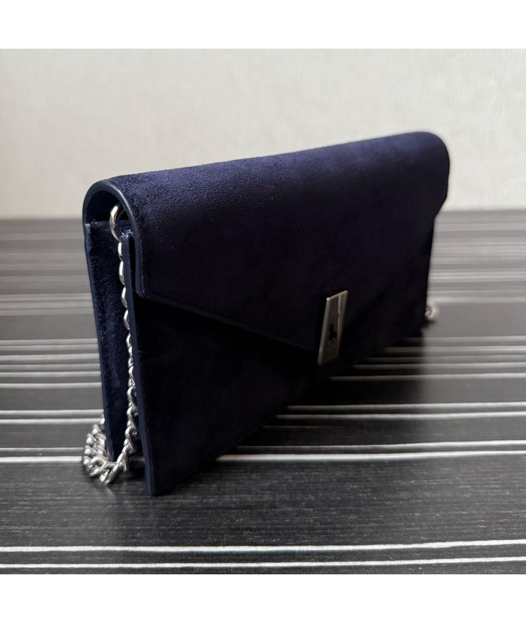 POLO RALPH LAUREN Темно-синяя замшевая сумка через плечо, фото 2