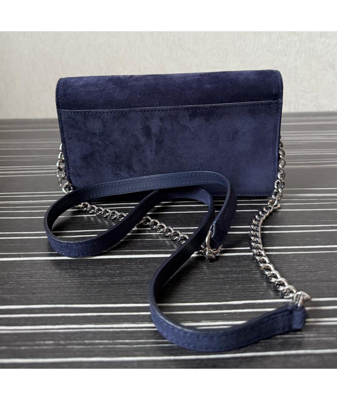 POLO RALPH LAUREN Темно-синяя замшевая сумка через плечо, фото 3