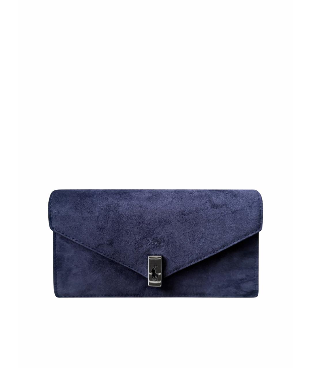 POLO RALPH LAUREN Темно-синяя замшевая сумка через плечо, фото 1