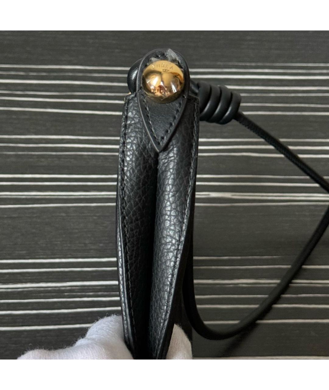 FURLA Черная кожаная сумка через плечо, фото 4