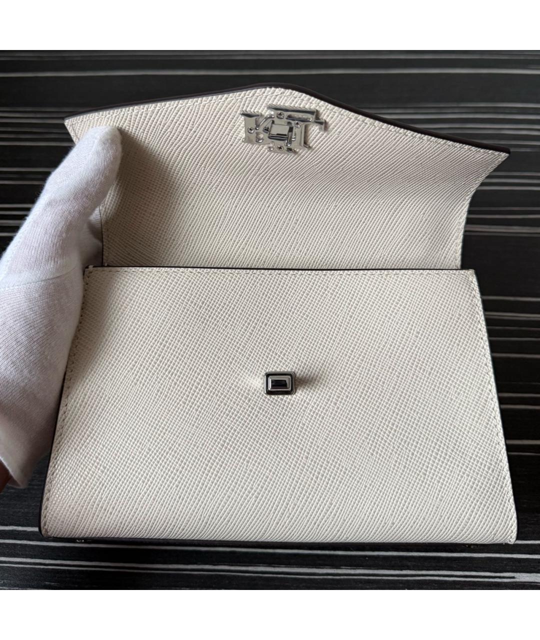 RALPH LAUREN Бежевая кожаная сумка с короткими ручками, фото 4