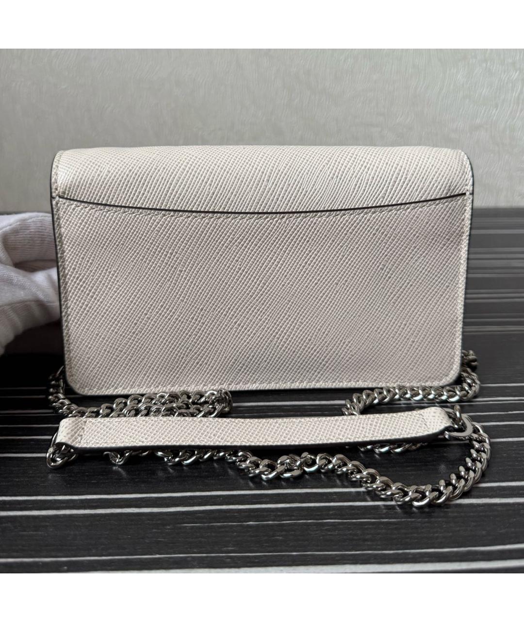 POLO RALPH LAUREN Бежевая кожаная сумка через плечо, фото 3