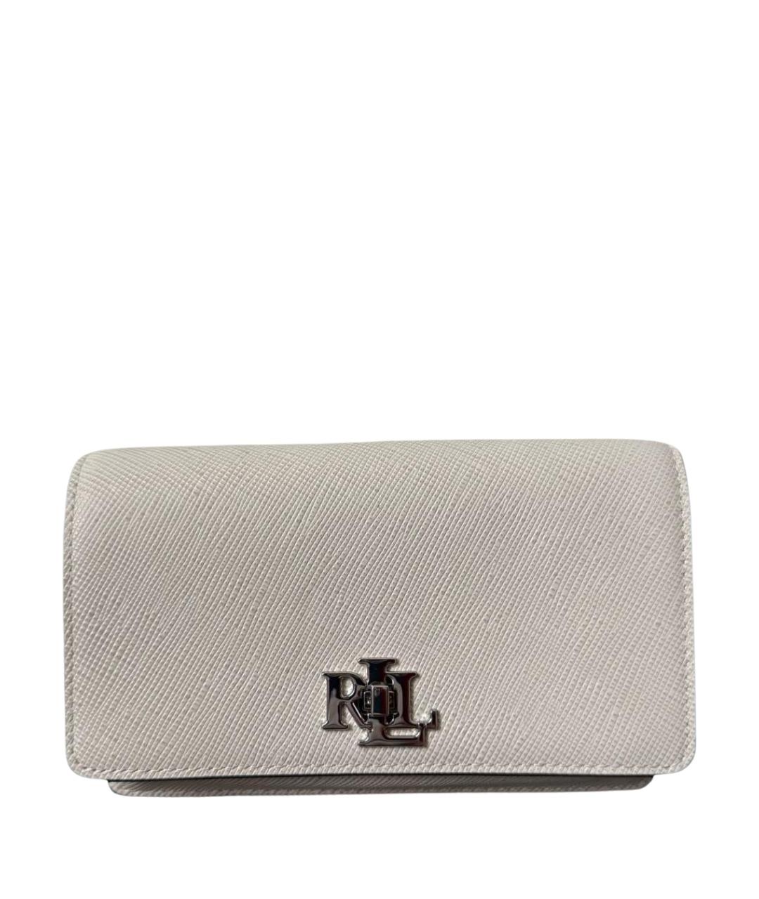 POLO RALPH LAUREN Бежевая кожаная сумка через плечо, фото 1