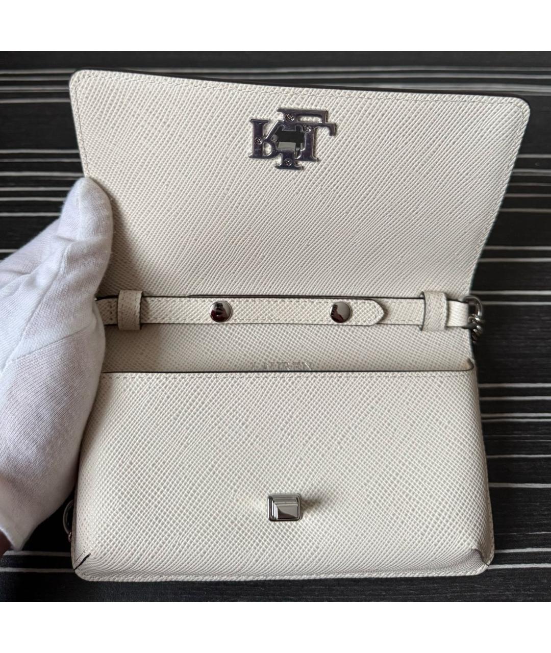 POLO RALPH LAUREN Бежевая кожаная сумка через плечо, фото 4