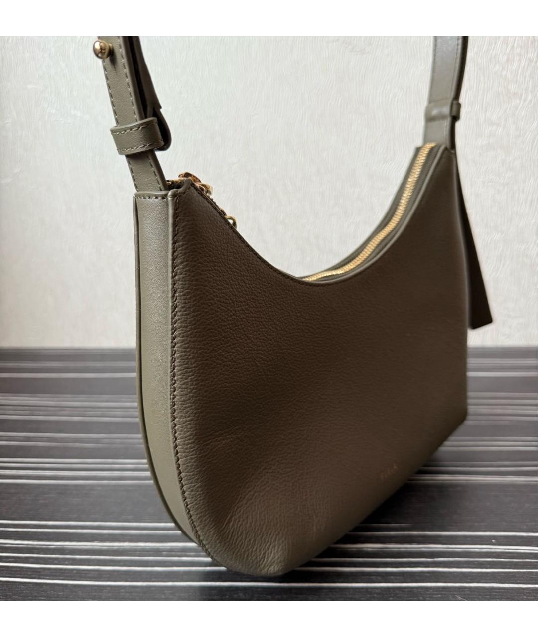 FURLA Зеленая кожаная сумка через плечо, фото 2