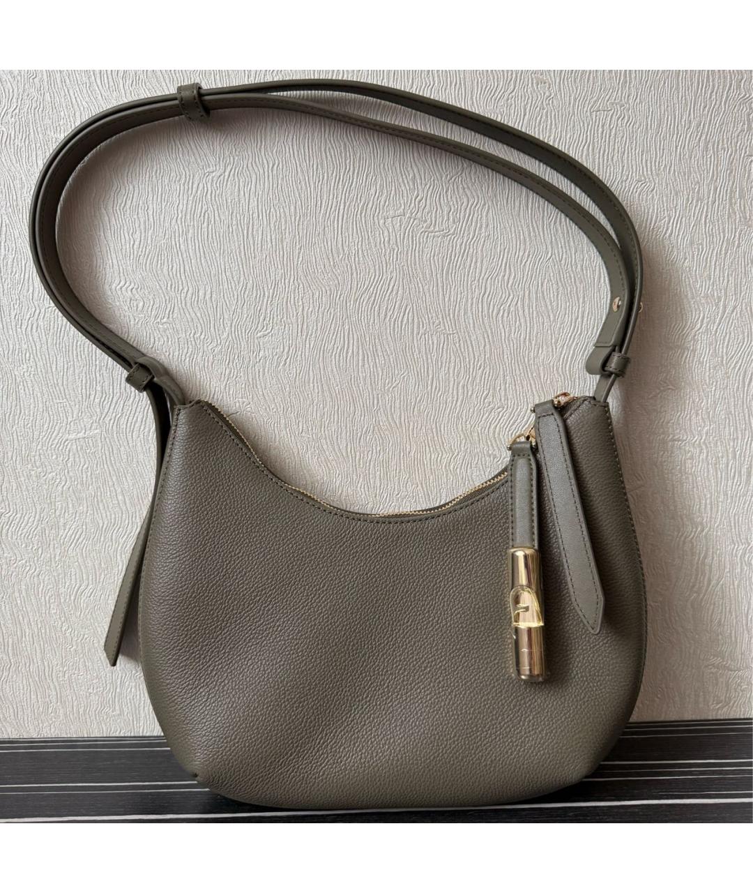 FURLA Зеленая кожаная сумка через плечо, фото 3