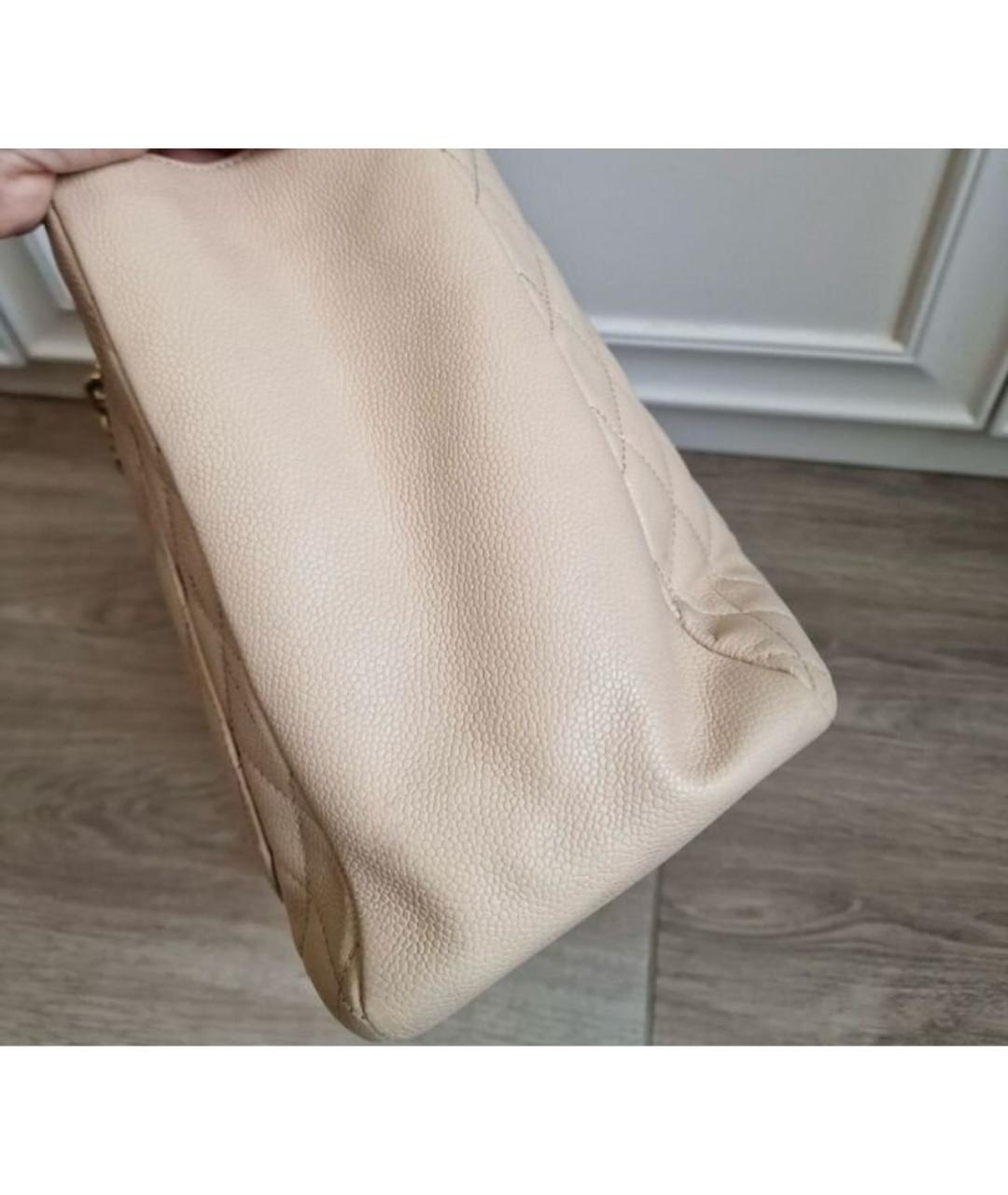 CHANEL Желтая кожаная сумка тоут, фото 6