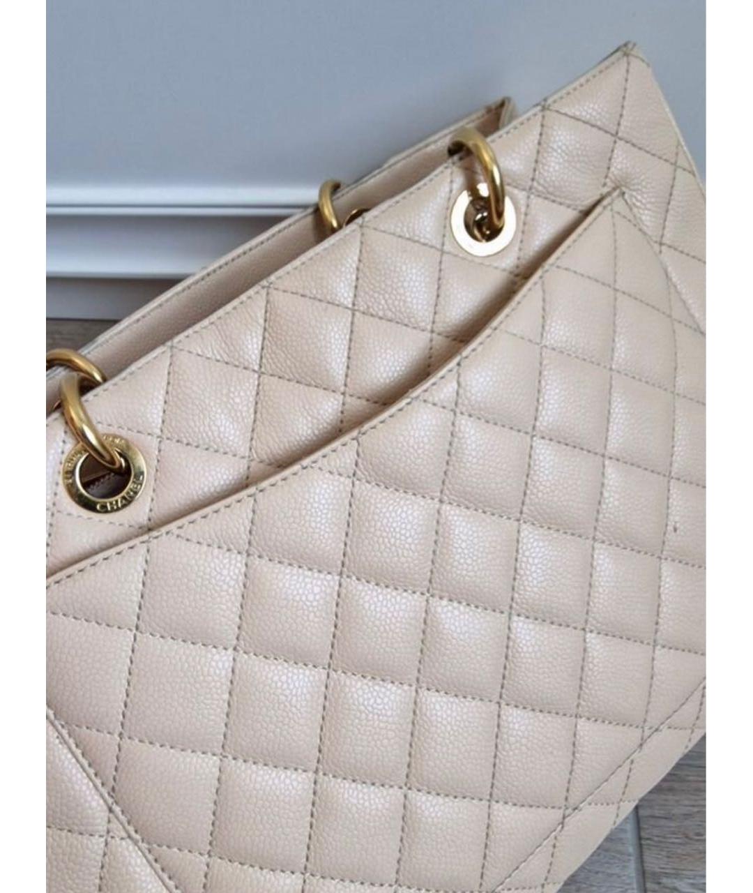 CHANEL Желтая кожаная сумка тоут, фото 3