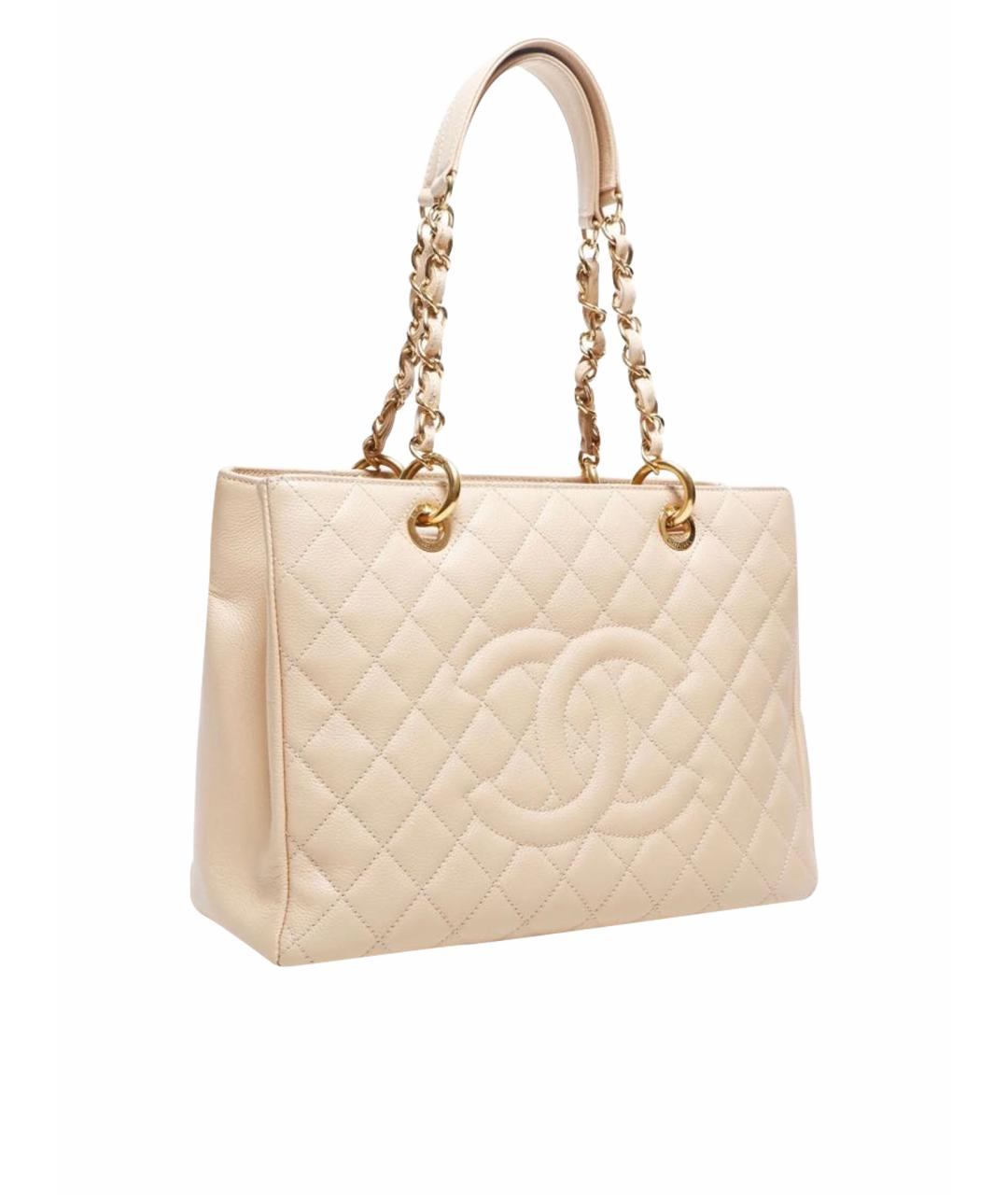 CHANEL Желтая кожаная сумка тоут, фото 1