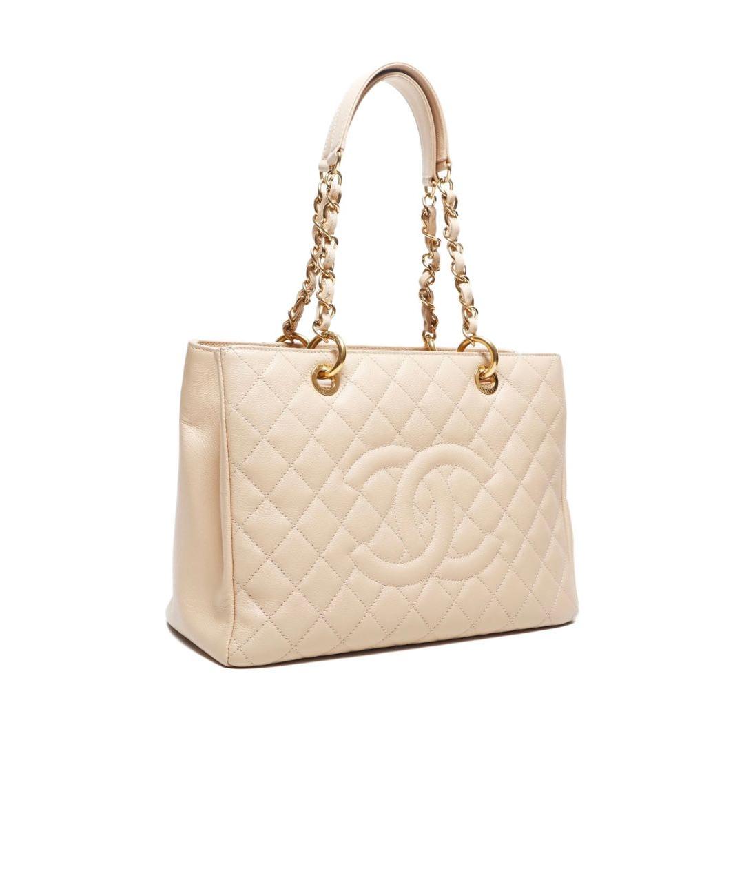 CHANEL Желтая кожаная сумка тоут, фото 2