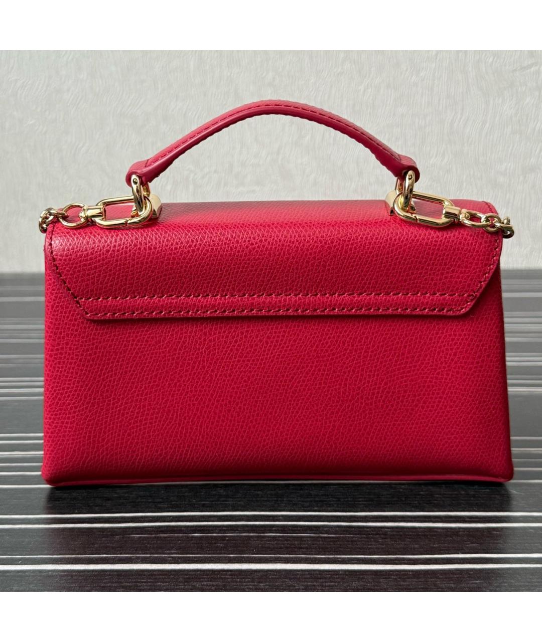FURLA Красная кожаная сумка с короткими ручками, фото 3