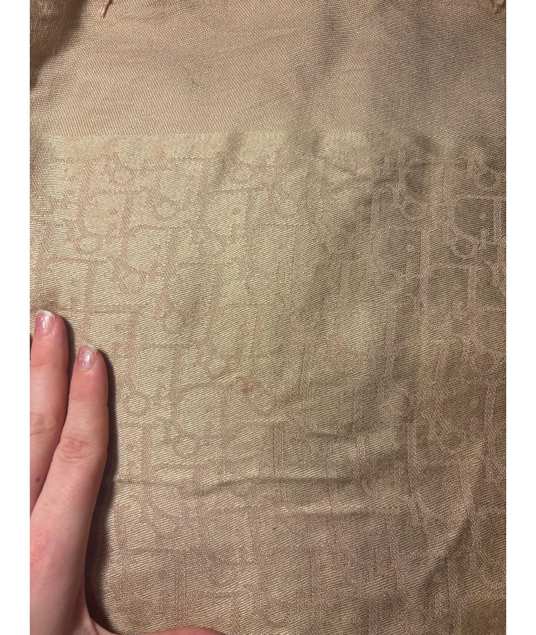 CHRISTIAN DIOR Бежевый шарф, фото 2