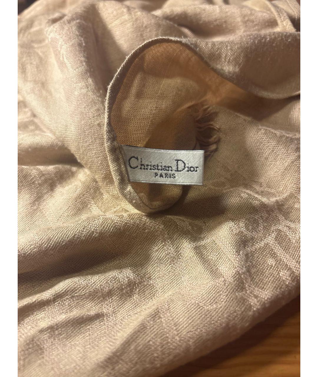 CHRISTIAN DIOR Бежевый шарф, фото 3