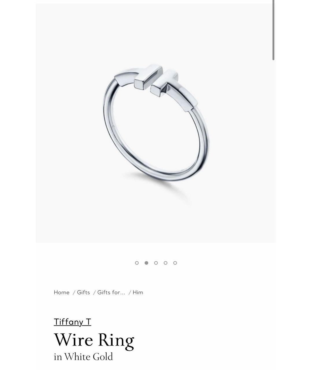 TIFFANY&CO Серебряное кольцо из белого золота, фото 5